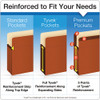 Premium Reinforced Expanding File Pockets, 5.25" Expansion, Letter Size, Red Fiber, 5/Box