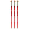 Velvetouch Fan Brush, Synthetic Bristles, Short Handle Mixed Media Paintbrush, Scarlet, Size 10/0, Pack of 3