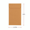 Kraft Coin Envelope, #5 1/2, Round Flap, Gummed Closure, 3.13 x 5.5, Light Brown Kraft, 500/Box