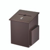 Squared Wood Locking Suggestion Box, 7.25 x 7.5 x 10, Medium Density Fiberboard, Mahogany