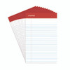Perforated Ruled Writing Pads, Narrow Rule, Red Headband, 50 White 5 x 8 Sheets, Dozen