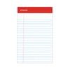 Perforated Ruled Writing Pads, Narrow Rule, Red Headband, 50 White 5 x 8 Sheets, Dozen