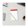 Perforated Ruled Writing Pads, Narrow Rule, Red Headband, 50 White 5 x 8 Sheets, Dozen