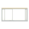 Horizontal Sliding Porcelain Magnetic Whiteboard, 144" x 48", White Surface, Anodized Aluminum Frame