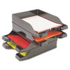 Docutray Multi-Directional Stacking Tray Set, 2 Sections, Letter to Legal Size Files, 10.13" x 13.63" x 2.5", Black, 2/Pack