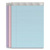 Notepads, Wide/Legal Rule, 50 Assorted Pastel-Color 8.5 x 11.75 Sheets, 6/Pack