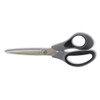 Non-Stick Titanium-Coated Scissors, 8" Long, 3.86" Cut Length, Straight Gray/Black Handle, Gun-Metal Gray Blades