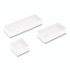 Three-Piece Plastic Drawer Organizer, 3.23 x 3.23 x 1.47, 6.26 x 3.23 x 1.47, 9.5 x 3.23 x 1.47, White, 3/Set