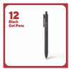 Quick Dry Gel Pen, Retractable, Fine 0.5 mm, Black Ink, Black Barrel, Dozen