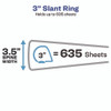 Showcase Economy View Binders with Slant Rings, 3 Rings, 3" Capacity, 11 x 8.5, White