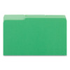 Deluxe Colored Top Tab File Folders, 1/3-Cut Tabs: Assorted, Legal Size, Bright Green/Light Green, 100/Box