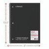 Wirebound Notebook, 1-Subject, Quadrille Rule (4 sq/in), Black Cover, (70) 10.5 x 8 Sheets