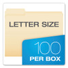 SmartShield Top Tab File Folders, 1/3-Cut Tabs: Assorted, Letter Size, Manila, 100/Box