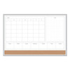 4N1 Magnetic Dry Erase Combo Board, Week/Month Planning, 36 x 24 (Actual Size: 35 x 23), Tan/WH Surface, Satin Aluminum Frame