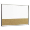 ARC Frame Cubicle Board, Combo Dry Erase/Cork Bulletin, 30" x 18", Tan/White Surface, Satin Aluminum Frame