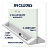 Desktop Magnetic Glass Dry-Erase Panel, 23" x 17", White Surface