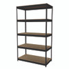 Steel Shelving Unit with Particleboard Shelves, Five-Shelf, 48w x 24d x 84h, Steel, Black