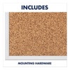 Classic Series Cork Bulletin Board, 24" x 18", Tan Surface, Anodized Aluminum Frame