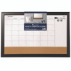 Magnetic Combination Board Calendar, Monthly Planning/Scheduling, 35" x 23", Tan/White Surface, Black Wood Frame