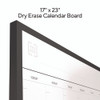 Magnetic Steel Dry Erase Combo Board, Monthly Planning/Scheduling, 23" x 17", White/Natural Surface, Black Aluminum Frame