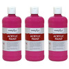 Acrylic Paint 16 oz, Magenta, Pack of 3