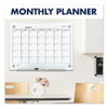 Infinity Magnetic Glass Calendar Board, Monthly Planning/Scheduling, 48" x 36", White Surface
