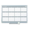 Magnetic Dry Erase Calendar Board, 12-Month Planning/Scheduling, 36" x 24", White Surface, Satin Aluminum Frame