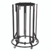 Steel Large Paper Roll Holder Paper Dispenser Stand and Cutter w/Wheels, For Up to 3" dia x 36" Wide Rolls, Metal, Black