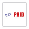 Pre-Inked Shutter Stamp with Microban, Red/Blue, PAID, 1.63 x 0.5