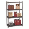 Steel Shelving Unit with Laminate Shelves, Four-Shelf, 36w x 18d x 60h, Steel, Black/Gun Metal Gray