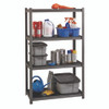 Steel Shelving Unit with Laminate Shelves, Four-Shelf, 36w x 18d x 60h, Steel, Black/Gun Metal Gray