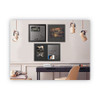 Designer Fabric Bulletin Board, Combo Magnetic Dry Erase/Bulletin, 24" x 18", Charcoal/Gray Surface, Black Fiberboard Frame