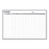 In/Out Magnetic Whiteboard, Personnel In/Out Tracking Chart, 48.5" x 36.5", White/Gray Surface, Satin Aluminum Frame