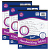 Multi-Sensory Raised Ruled Tablet, Tape-Bound Tablet, 1/2" x 1/4" x 1/4" Ruled Short, 8-1/2" x 11", 40 Sheets, Pack of 3