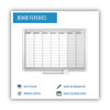 Magnetic Dry Erase Calendar Board, Weekly Planning/Scheduling, 36" x 24", White Surface, Satin Aluminum Frame