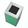 29 Gallon Trash/Recycling Cans, Steel, Green Mixed Recycling Can with Square Lid, Black Trash Can with Square Lid