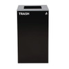 29 Gallon Trash/Recycling Cans, Steel, Green Mixed Recycling Can with Square Lid, Black Trash Can with Square Lid