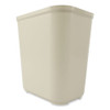 Fiberglass Wastebasket, 7 gal, Fiberglass, Beige