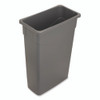 TrimLine Rectangle Waste Container, 23 gal, Plastic, Gray, 4/Carton