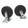 Replacement Plate Casters, 4" x 4.5" Swivel/Rigid Mount Plate, 8" Wheel, Black, 4 /Set