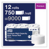 Coreless High Capacity Bath Tissue, 2-Ply, White, 750 Sheets/Roll, White, 12/Carton