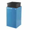 29 Gallon Trash/Recycling Cans, Steel, Blue Recycling Can and Black Trash Can w/Sq Lid, Green Recycling Can with Mixed Lid