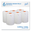 Slimroll Towels, 1-Ply, 8" x 580 ft, White/Orange Core, 6 Roll/Carton