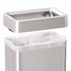 Open Top Trash Can with Wheels, 21 gal, Plastic/Stainless Steel, Silver