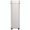Open Top Trash Can with Wheels, 21 gal, Plastic/Stainless Steel, Silver