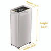 Open Top Trash Can with Wheels, 21 gal, Plastic/Stainless Steel, Silver