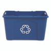 Stacking Recycle Bin, 18 gal, Polyethylene, Blue
