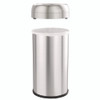 Open Top Trash Can, Round, 16 gal, Plastic/Stainless Steel, Silver