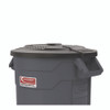 Utility Trash Can Lid for 32 gal Trash Can, 22.22" Diameter x 3", Black