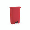 Streamline Resin Step-On Container, Front Step Style, 8 gal, Polyethylene, Red